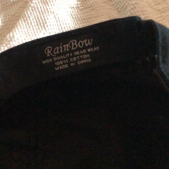 Black Distressed Rhinestone Strapback Cap - Picture 7 of 7